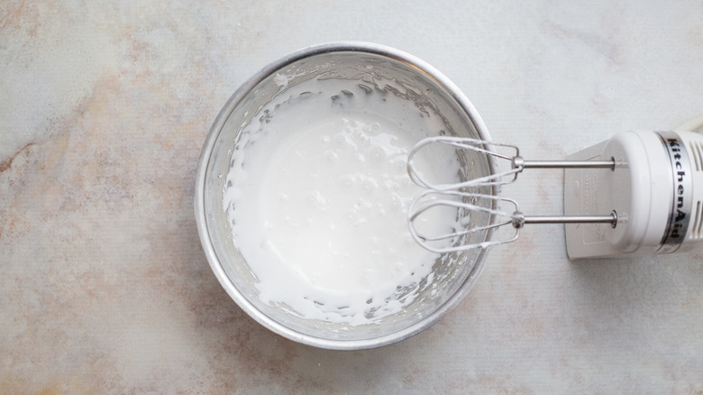 marshmallow filling in mixing bowl