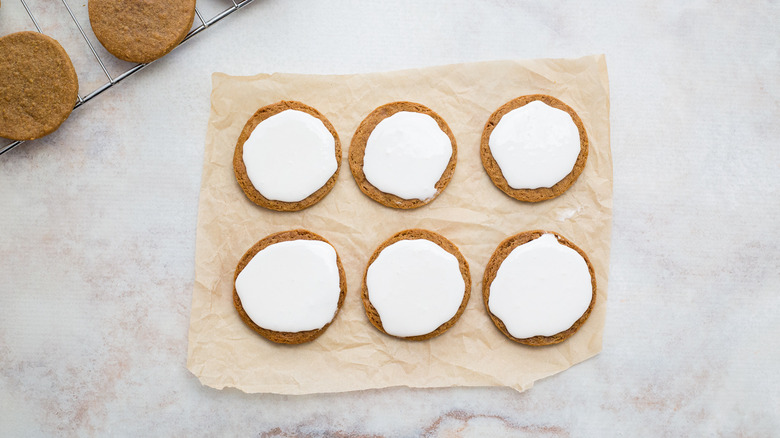 partially-made cookies on table