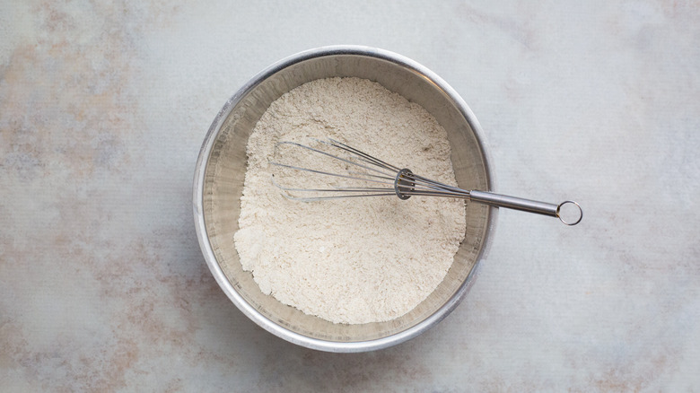 flour mixture in mixing bowl