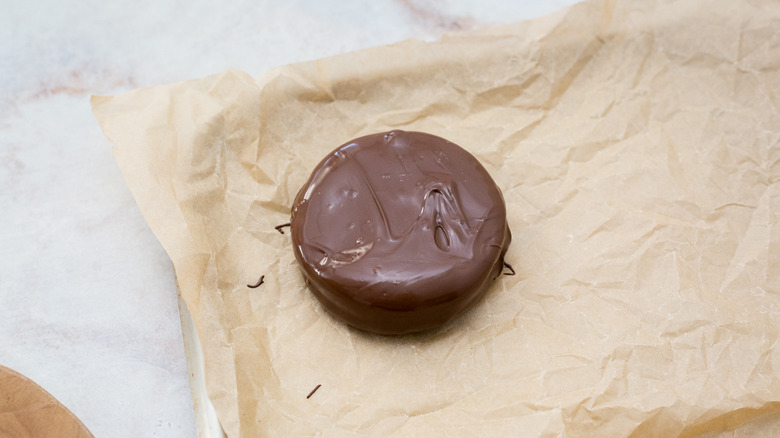 coated cookie on baking sheet