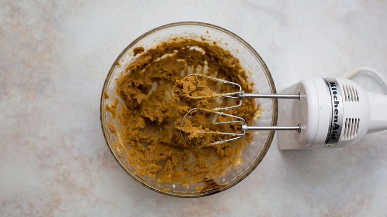 butter mixture in mixing bowl
