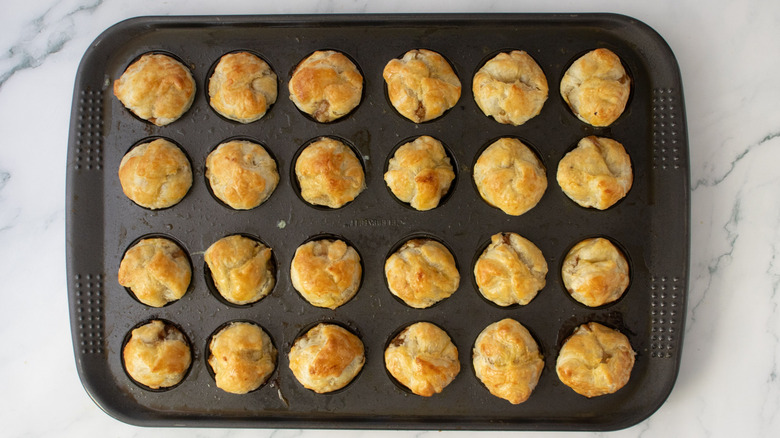 Baked pastry bites in muffin tin