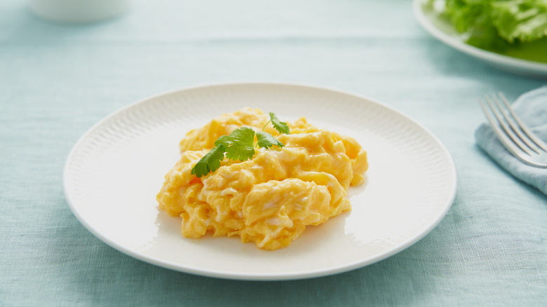 Plate of scrambled eggs