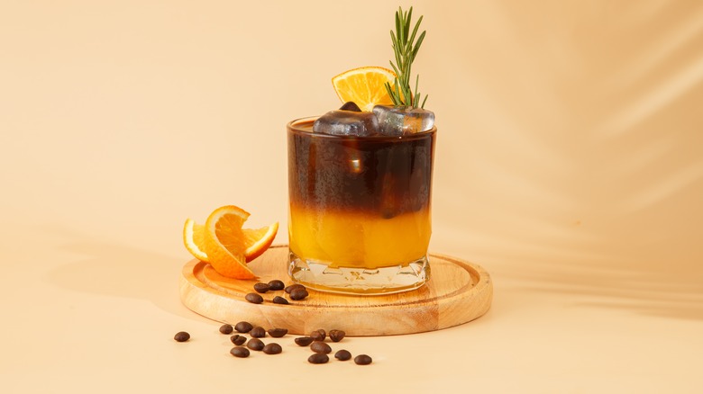 Iced coffee with orange juice