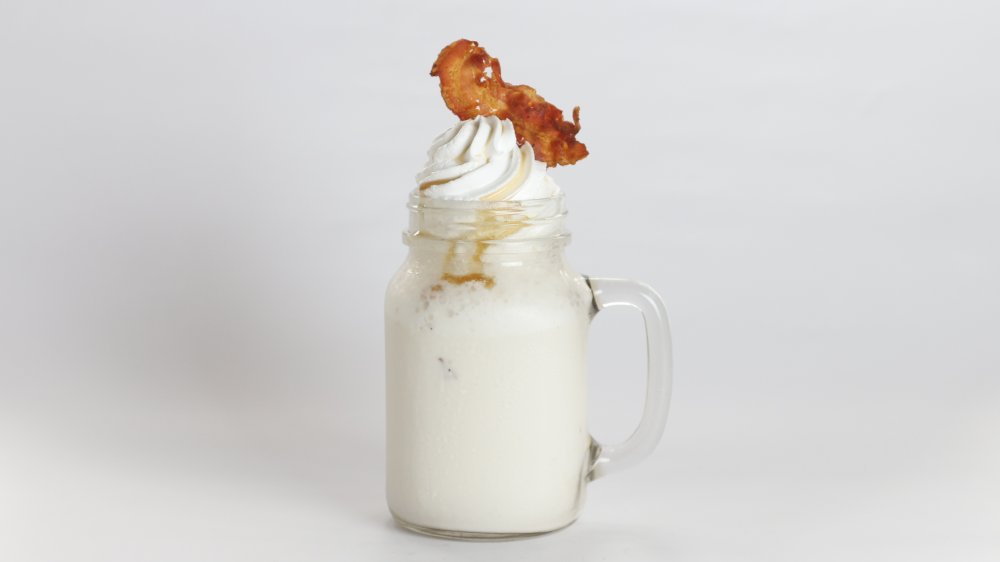 A representational image of milkshake with bacon