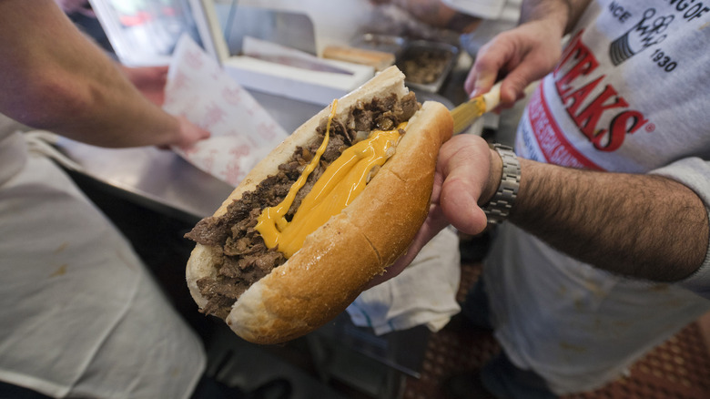 Pats Philly cheesesteak with whiz