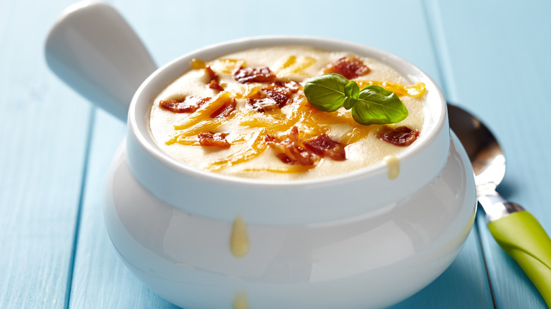 Cup of baked potato soup