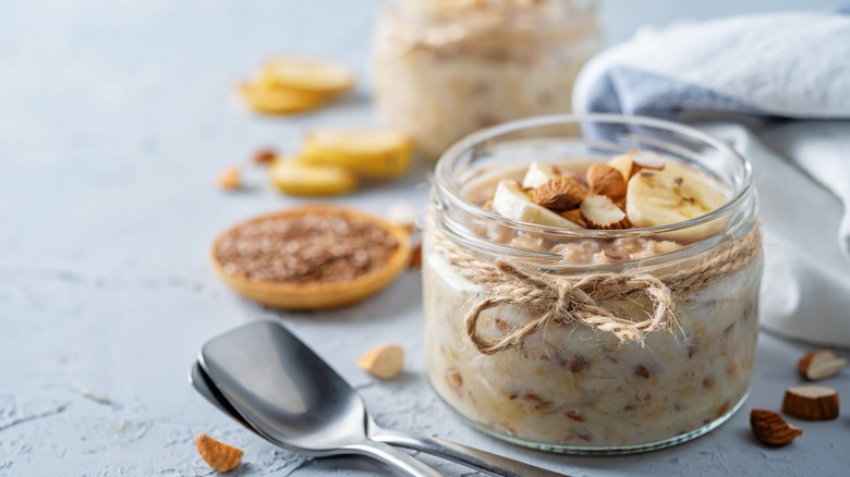 Overnight oats in glass jar