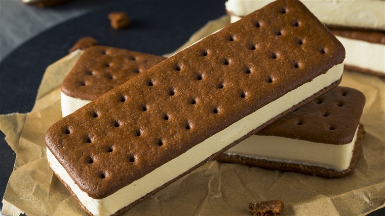 two ice cream sandwiches