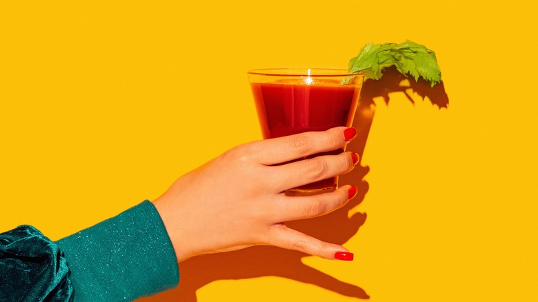 A glass of Bloody Mary