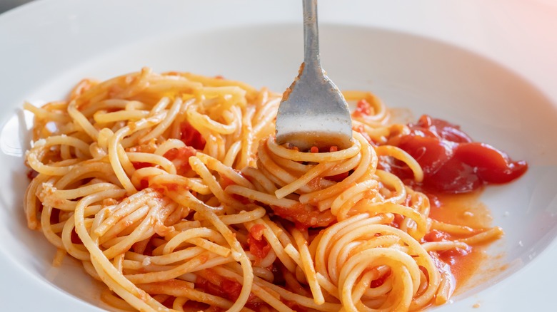 Fork twirling spaghetti