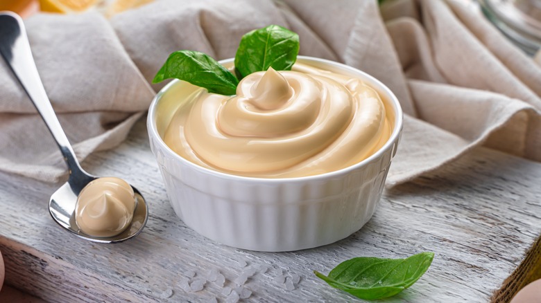 Mayonnaise in a bowl
