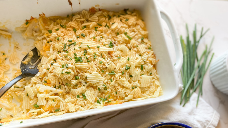 Potato Casserole in a serving dish