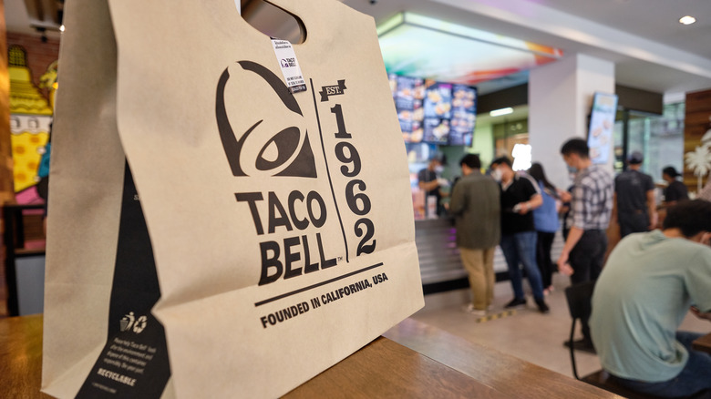 Taco Bell bag on a table