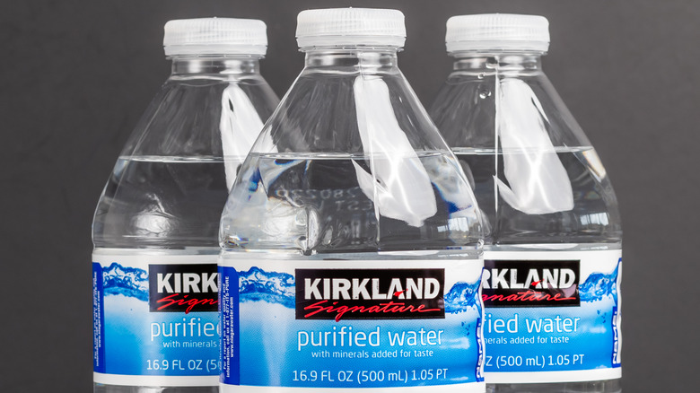 Three Kirkland Signature water bottles