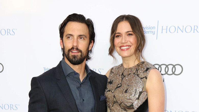 Mandy Moore and Milo Ventimiglia smiling