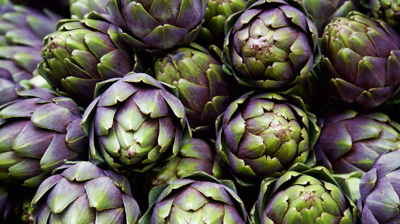 close up of artichokes