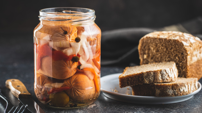 jar of utopenci sausages