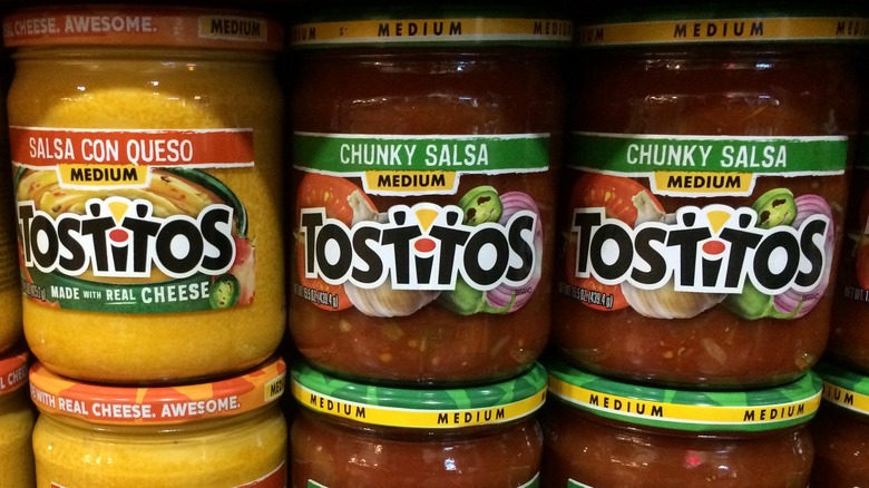 jars of Tostitos salsa dip