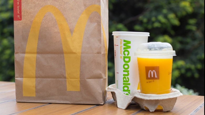 McDonald's meal on table