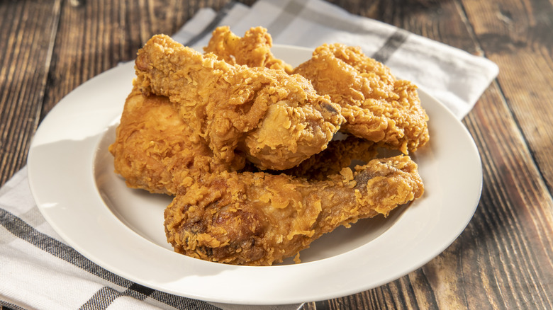 Plate of fried chicken