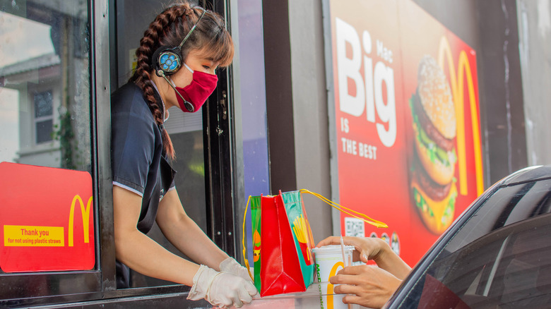 McDonald's employee at drive-thru