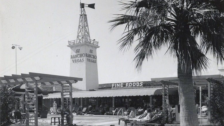 black and white image of El Rancho Vegas