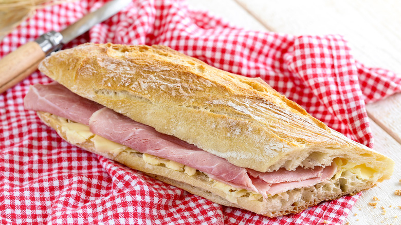 French ham and butter sandwich