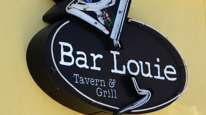 Bar Louie martini glass sign