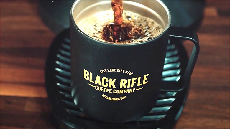 A cup of Black Rifle coffee