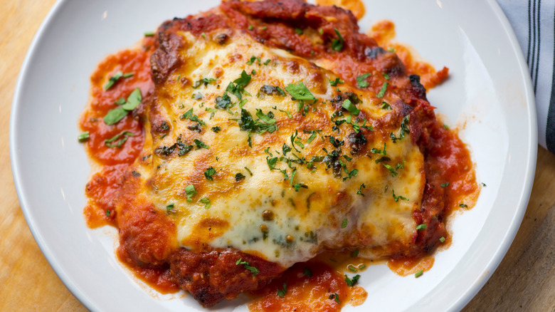 chicken parm on a plate
