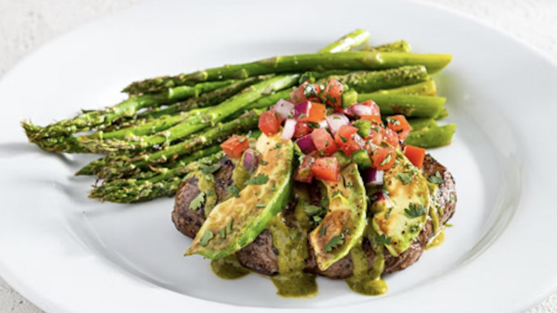 Sirloin steak with Grilled Avocado