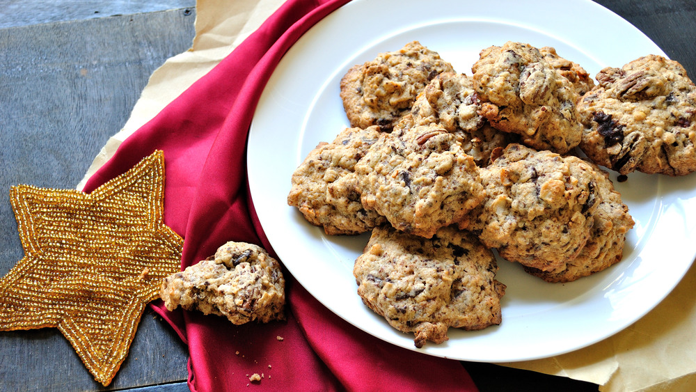 cowboy cookies on a plate with a star alongside 