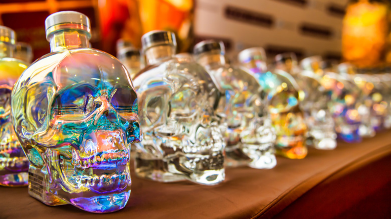 Crystal Head vodka bottles