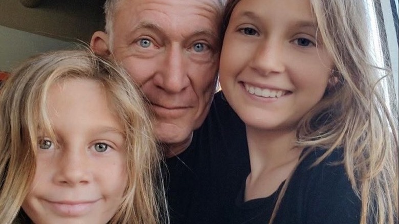 Mark Peel with his two kids