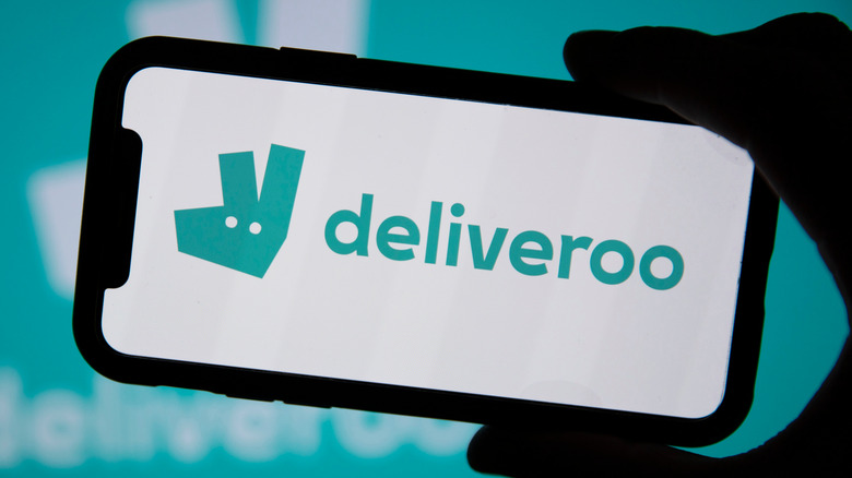 Deliveroo logo on phone