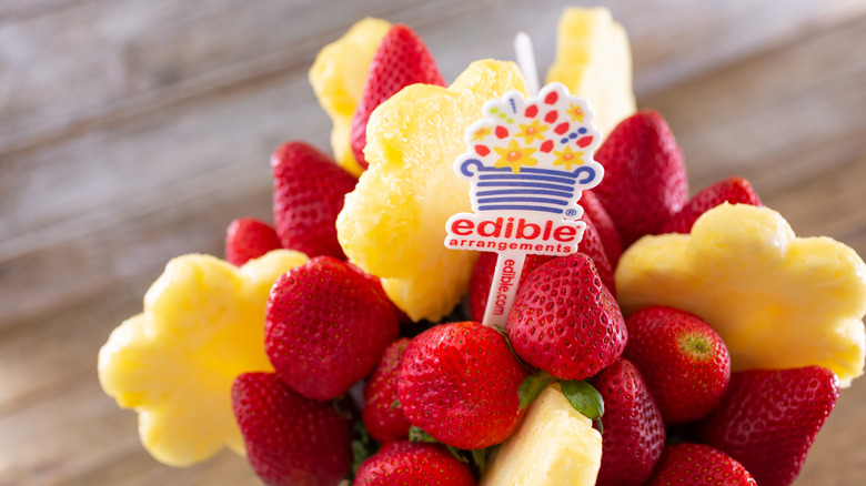 Edible Arrangements bouquet with strawberries and pineapple