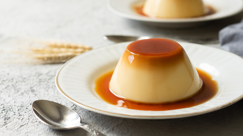 Elegant plated flan