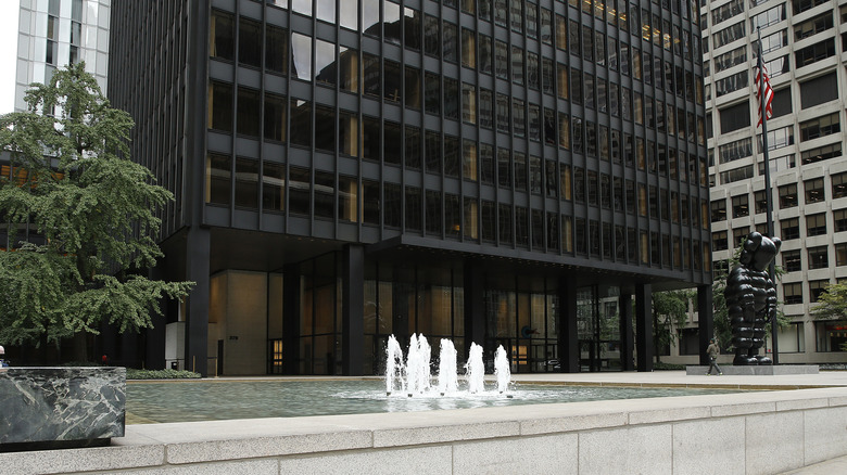 Exterior view of the glamorous Four Seasons Restaurant in NYC