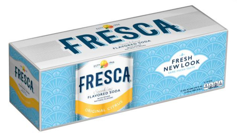 Fresca case showing Fresca's new look as of 2018