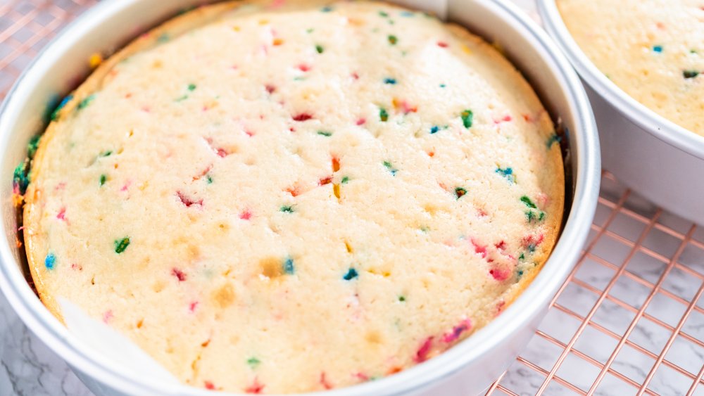 Unfrosted funfetti cake