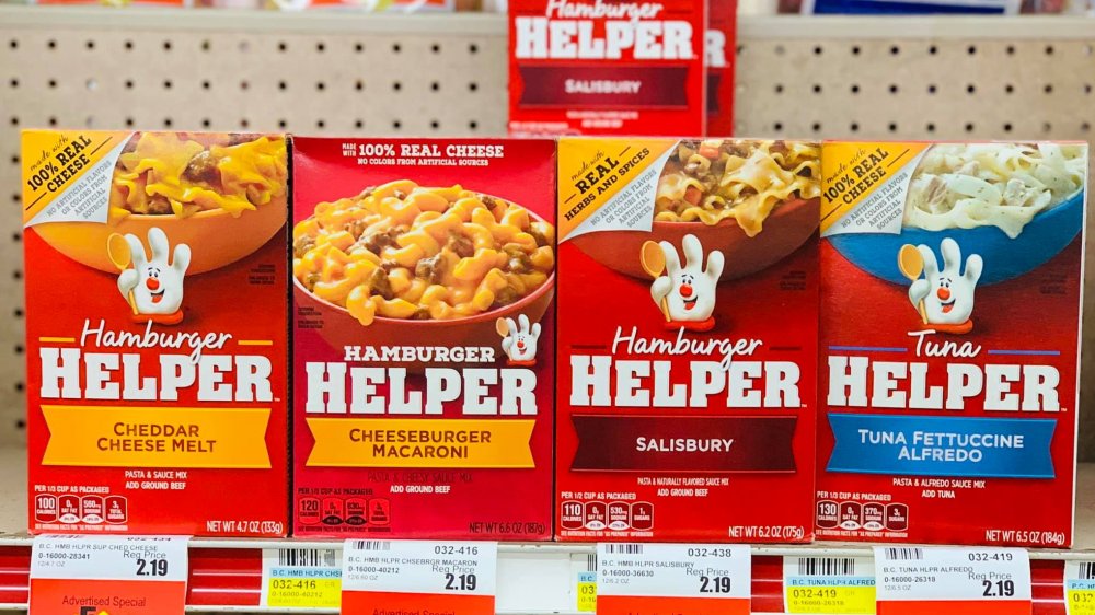 Boxes of Hamburger Helper