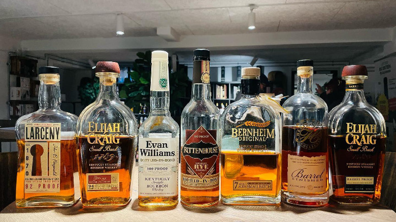 Bottles of bourbon