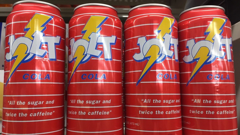 Row of Jolt Cola cans