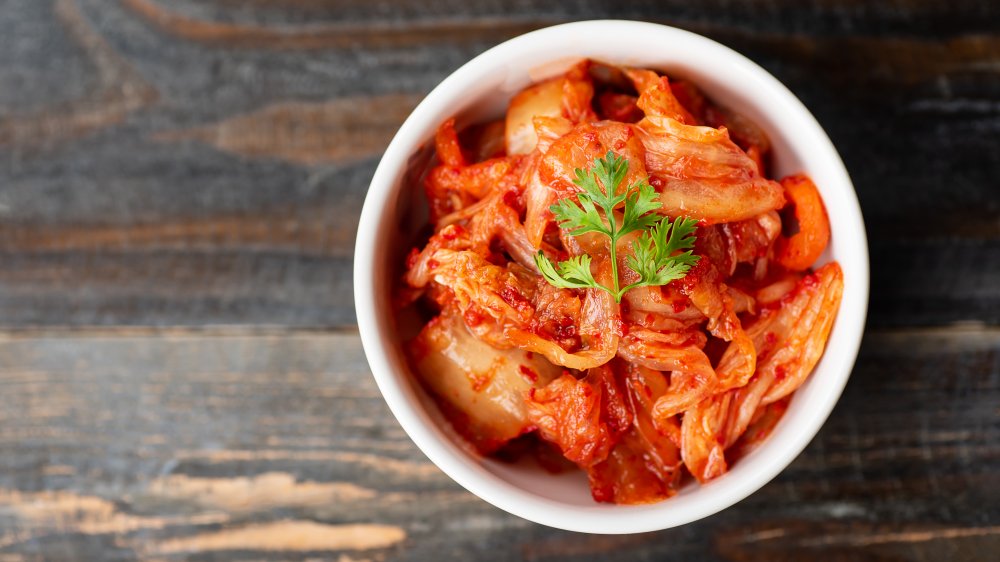 A bowl of kimchi