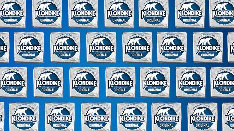 Klondike bars on blue background