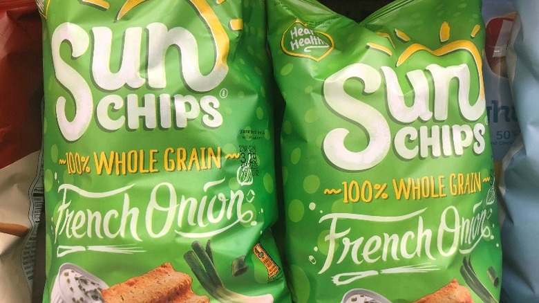 Bags of Sunchips on shelf