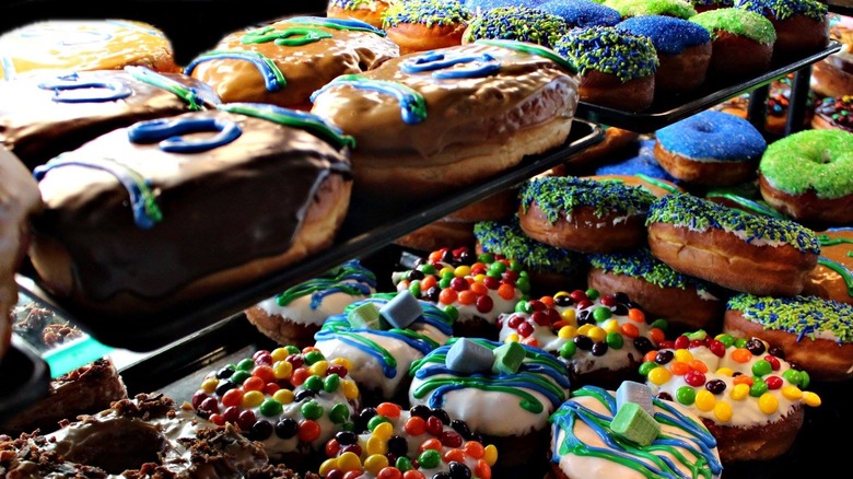 doughnuts on tray