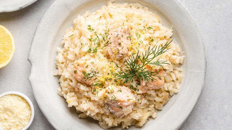 Lemon zest on risotto