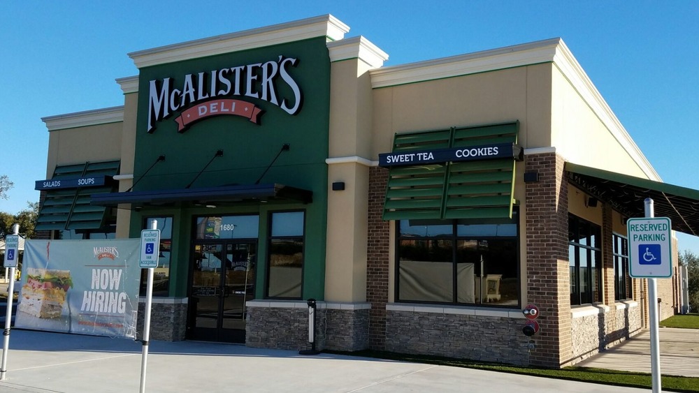 McAlister's restaurant with hiring sign